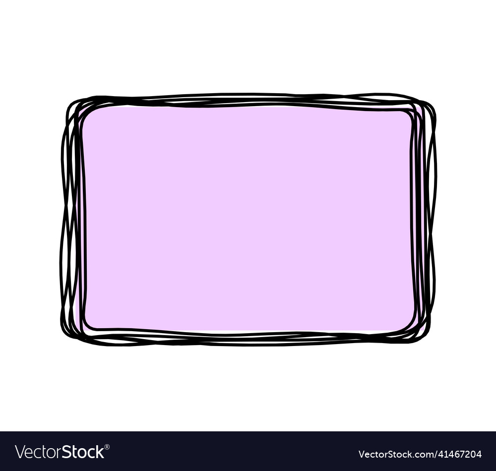 Abstract color rectangle as line drawing on white