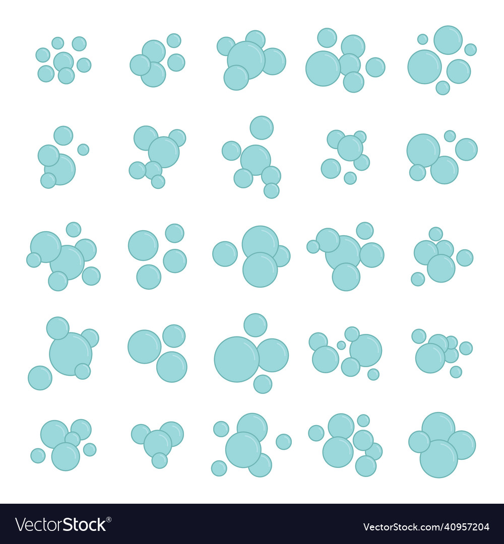 Bubbles flat icons object set