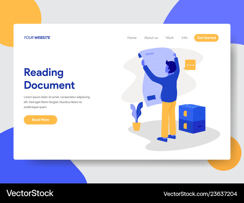 Businessman reading document Royalty Free Vector Image