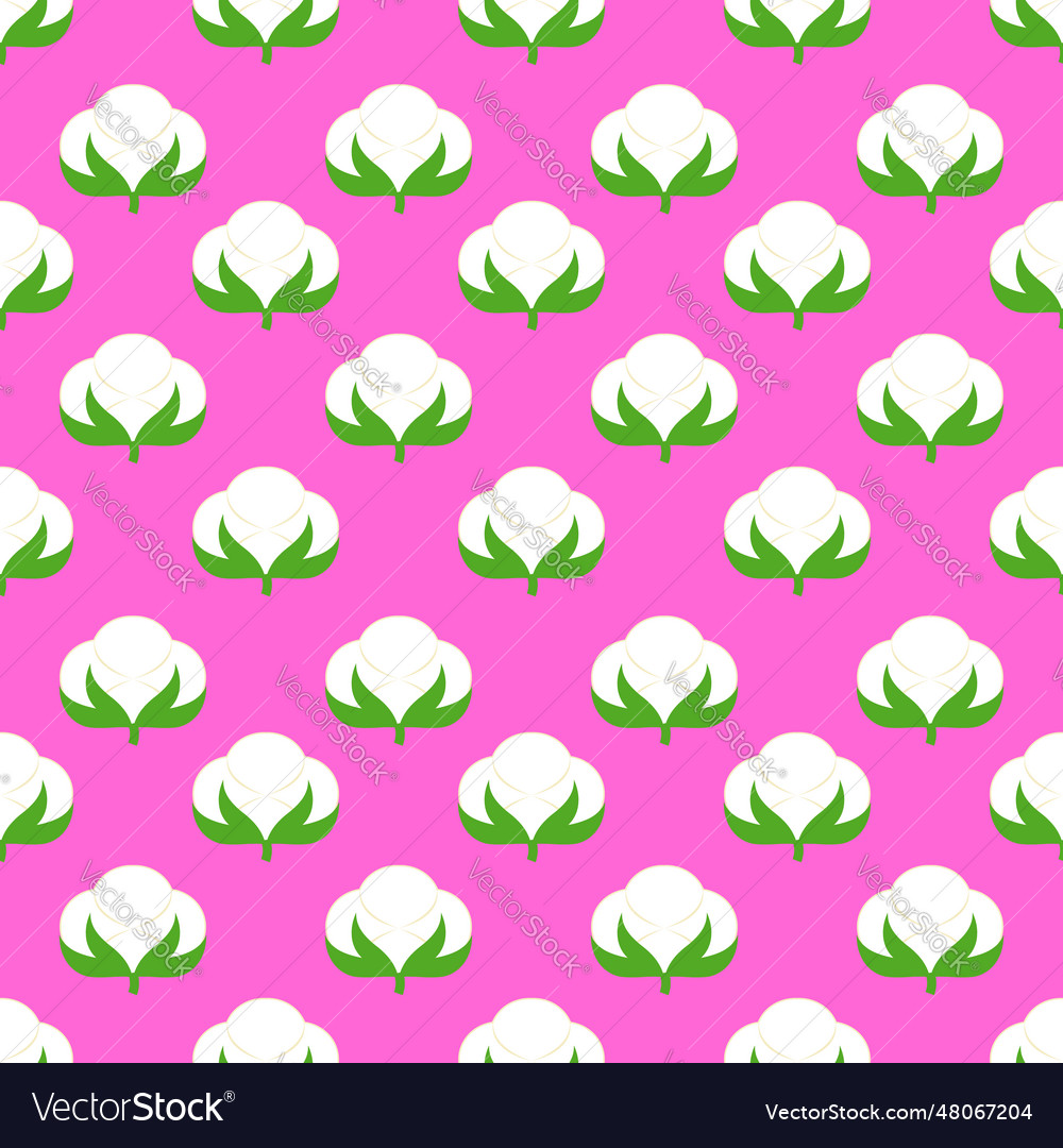 Cotton pattern with seamless repeating background Vector Image Cotton pattern with seamless repeating background