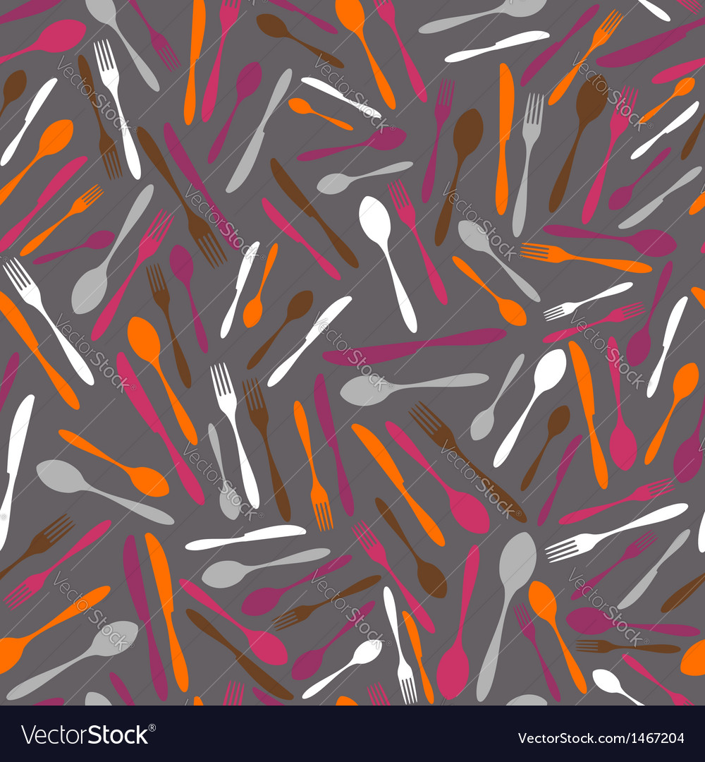 Cutlery silhouette seamless pattern Royalty Free Vector