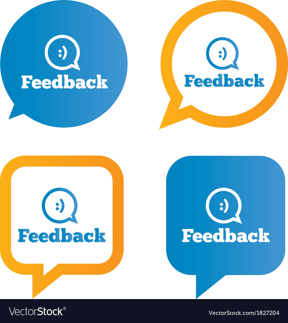 Feedback speech bubbles with smile