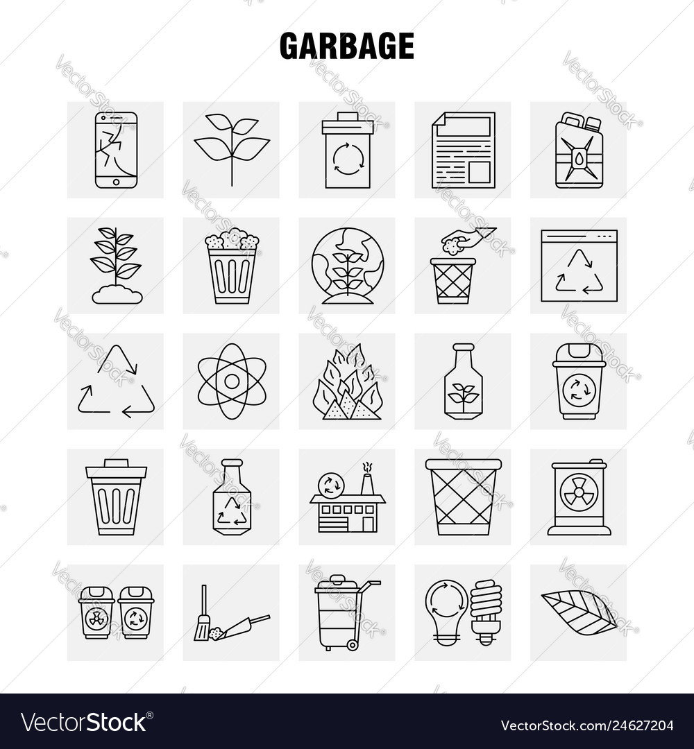 Garbage line icon for web print and mobile uxui