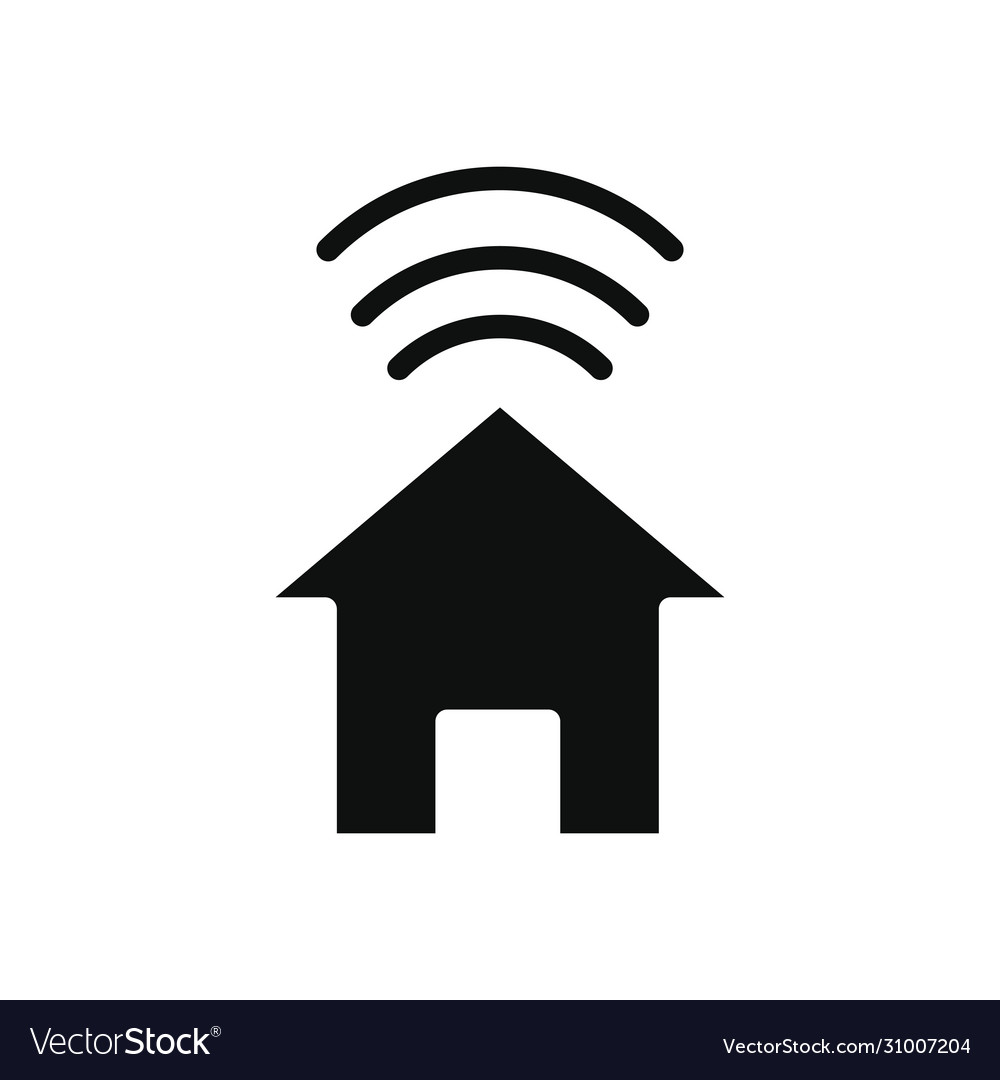 House with wifi symbol icon silhouette style