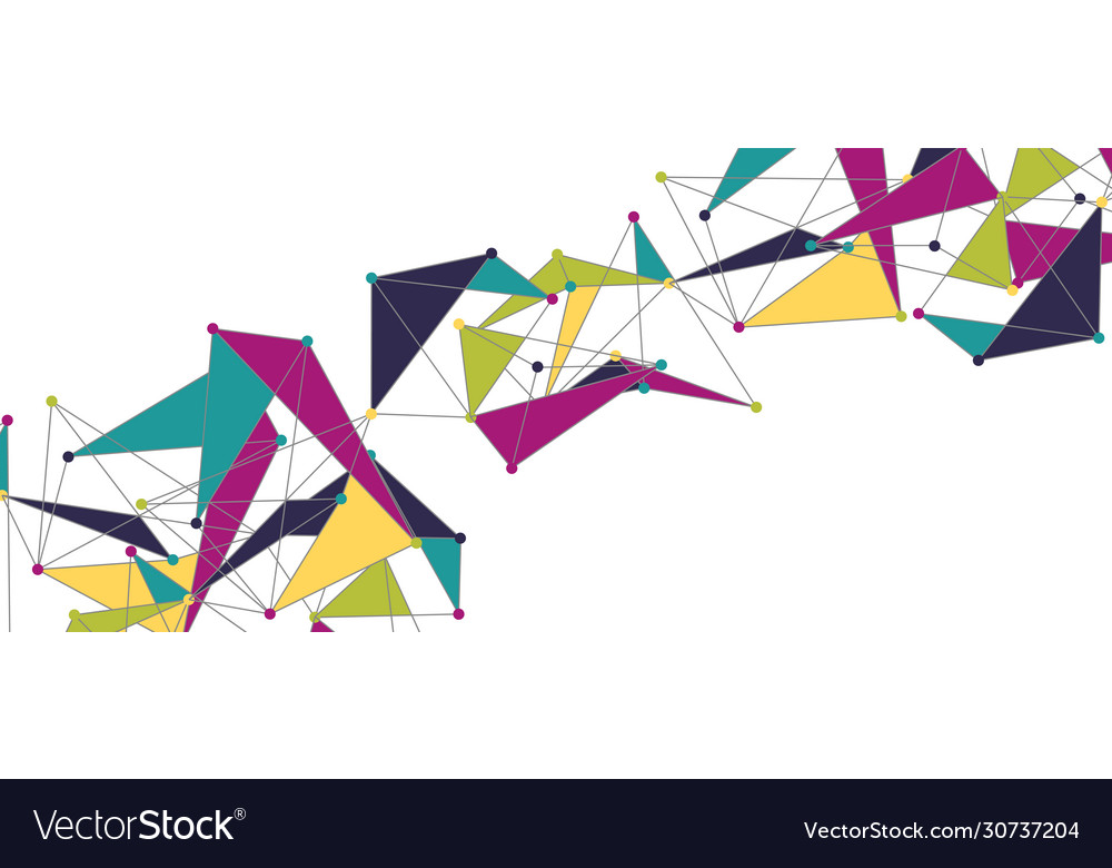 Line points connections triangular technology Vector Image Line points connections triangular technology