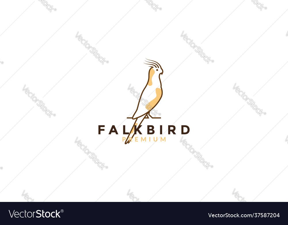 Lines art colorful cockatiel bird logo symbol Vector Image