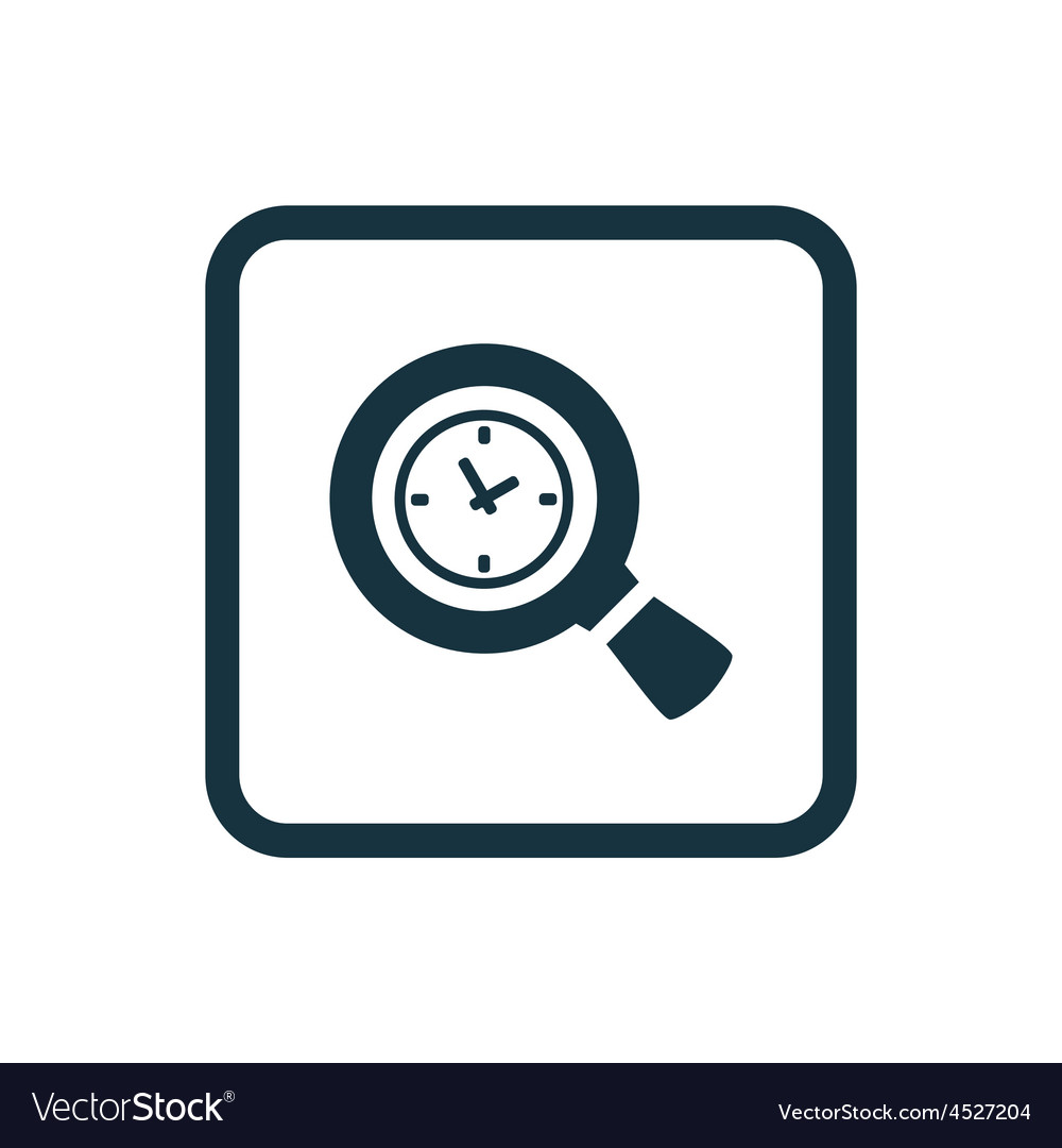 Magnifier Clock Icon - Rounded Square