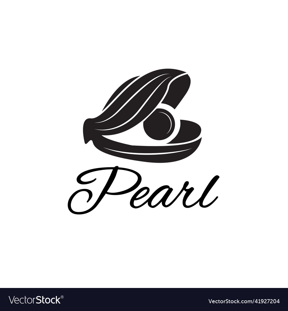 Pearl shell logo design for small business Vector Image