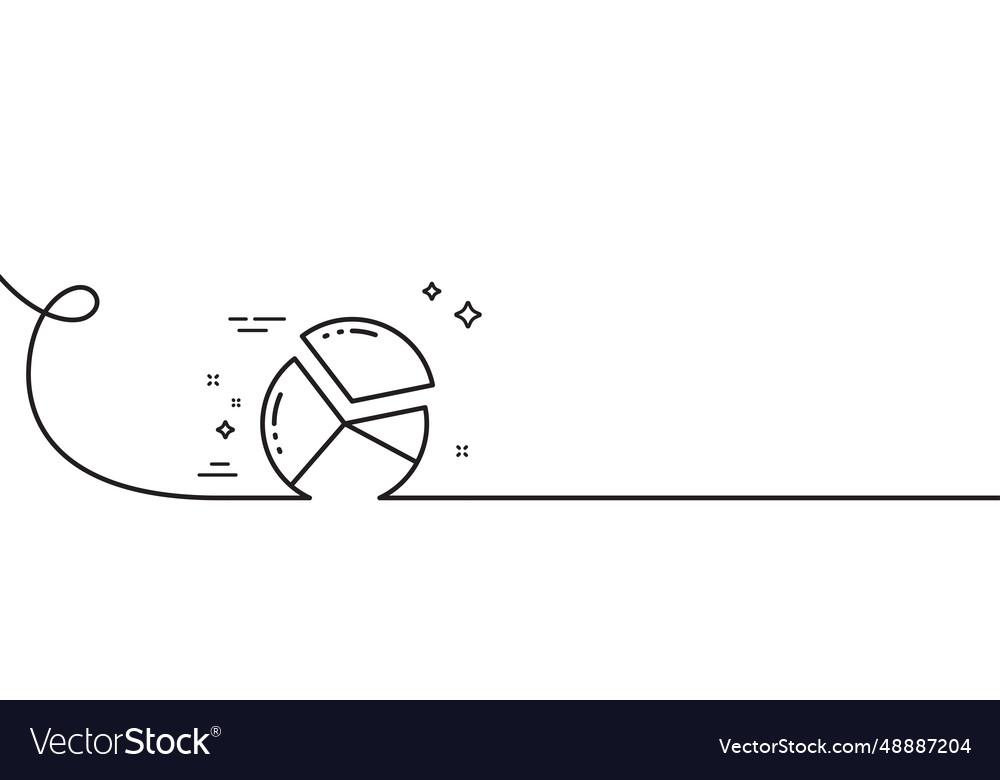 Pie chart line icon presentation graph sign vector image Pie chart line icon presentation graph sign