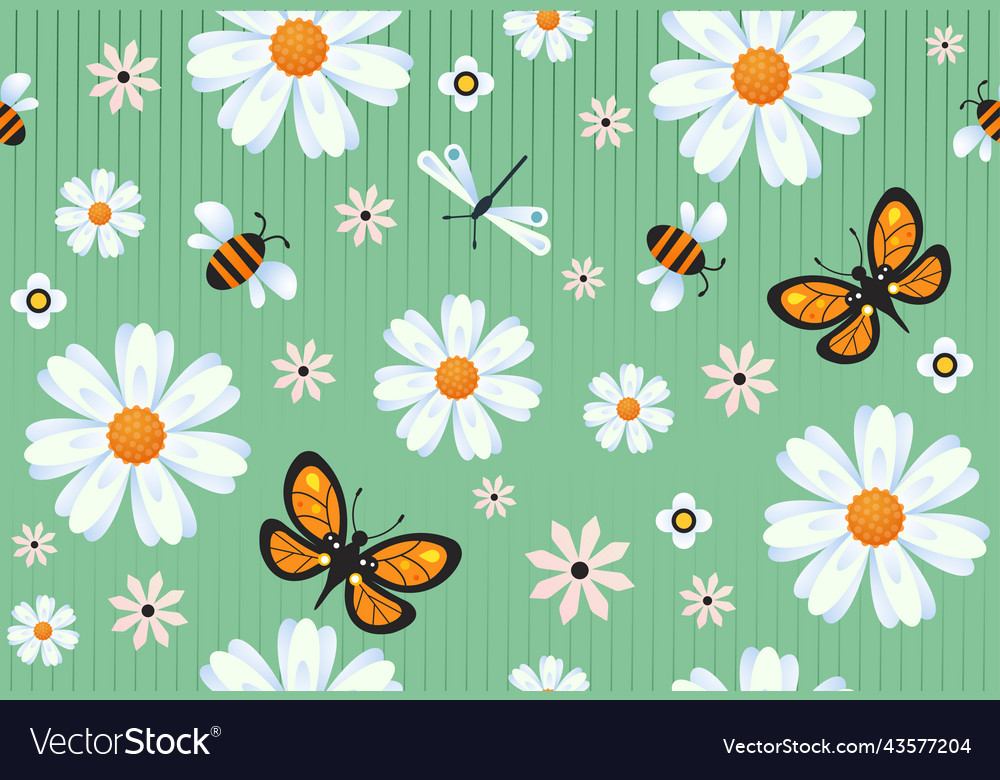 Seamless pattern with butterflies vector image Seamless pattern with butterflies