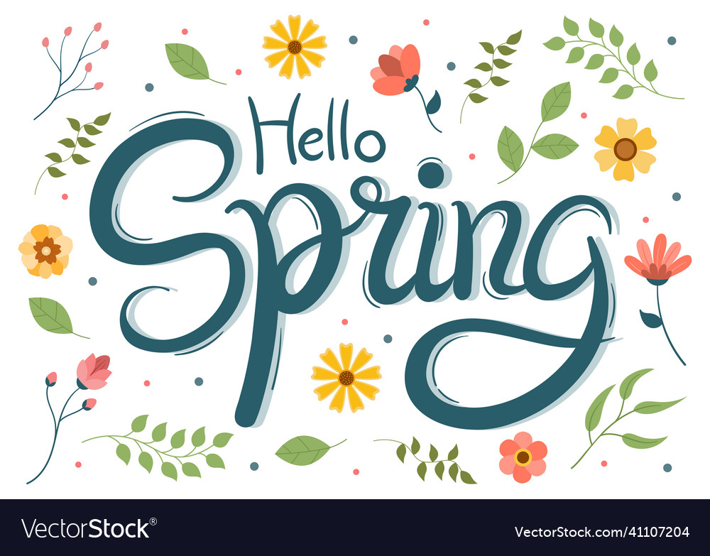 Spring time background with flowers season Vector Image