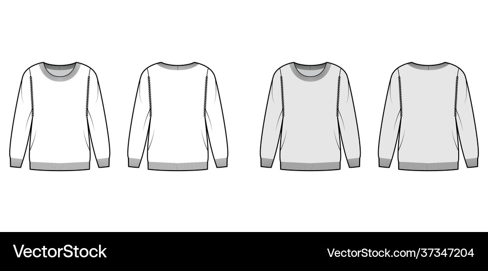 Stylish Round Neck Sweater Royalty Free Vector Image