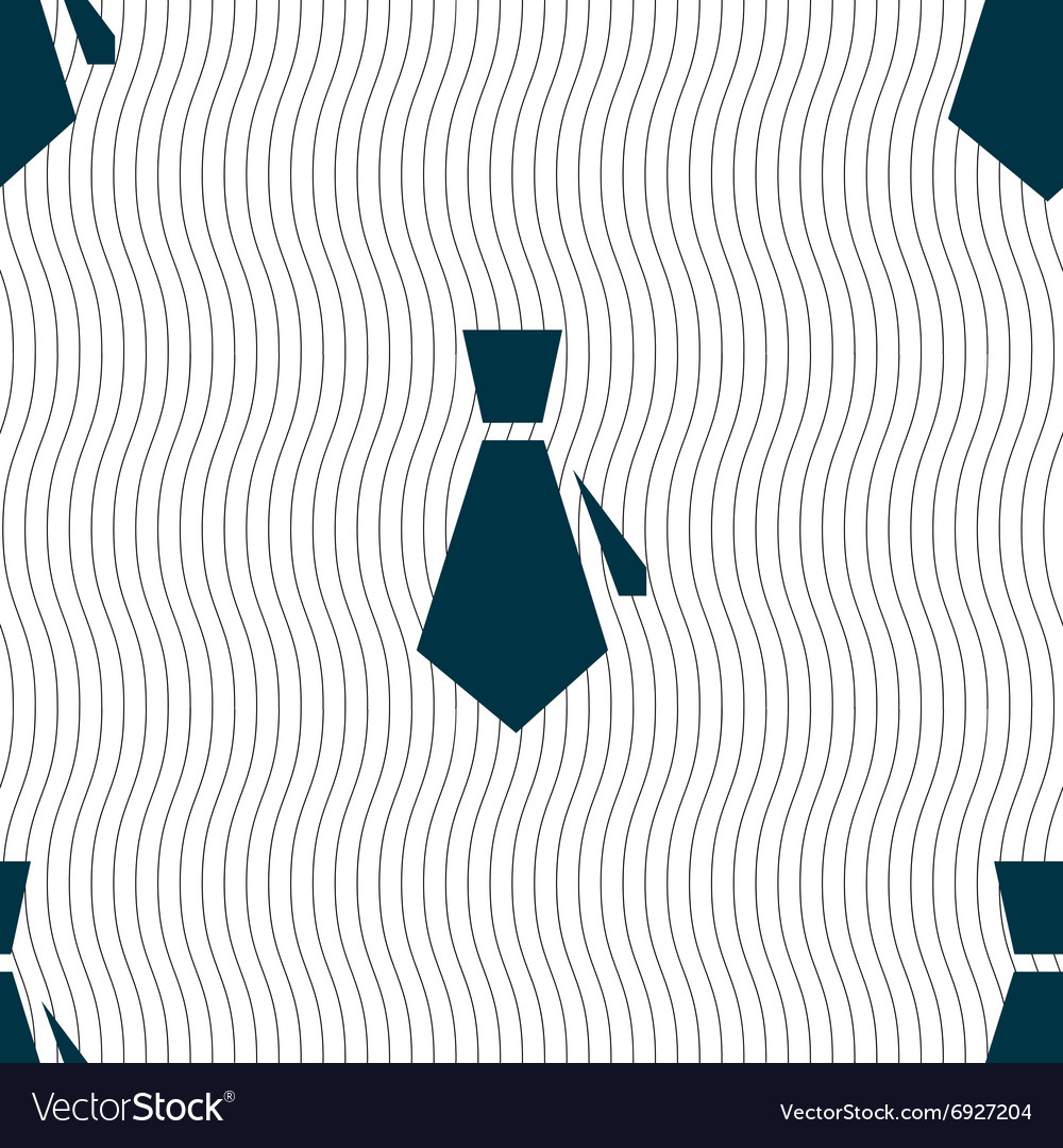 Tie icon sign seamless pattern with geometric