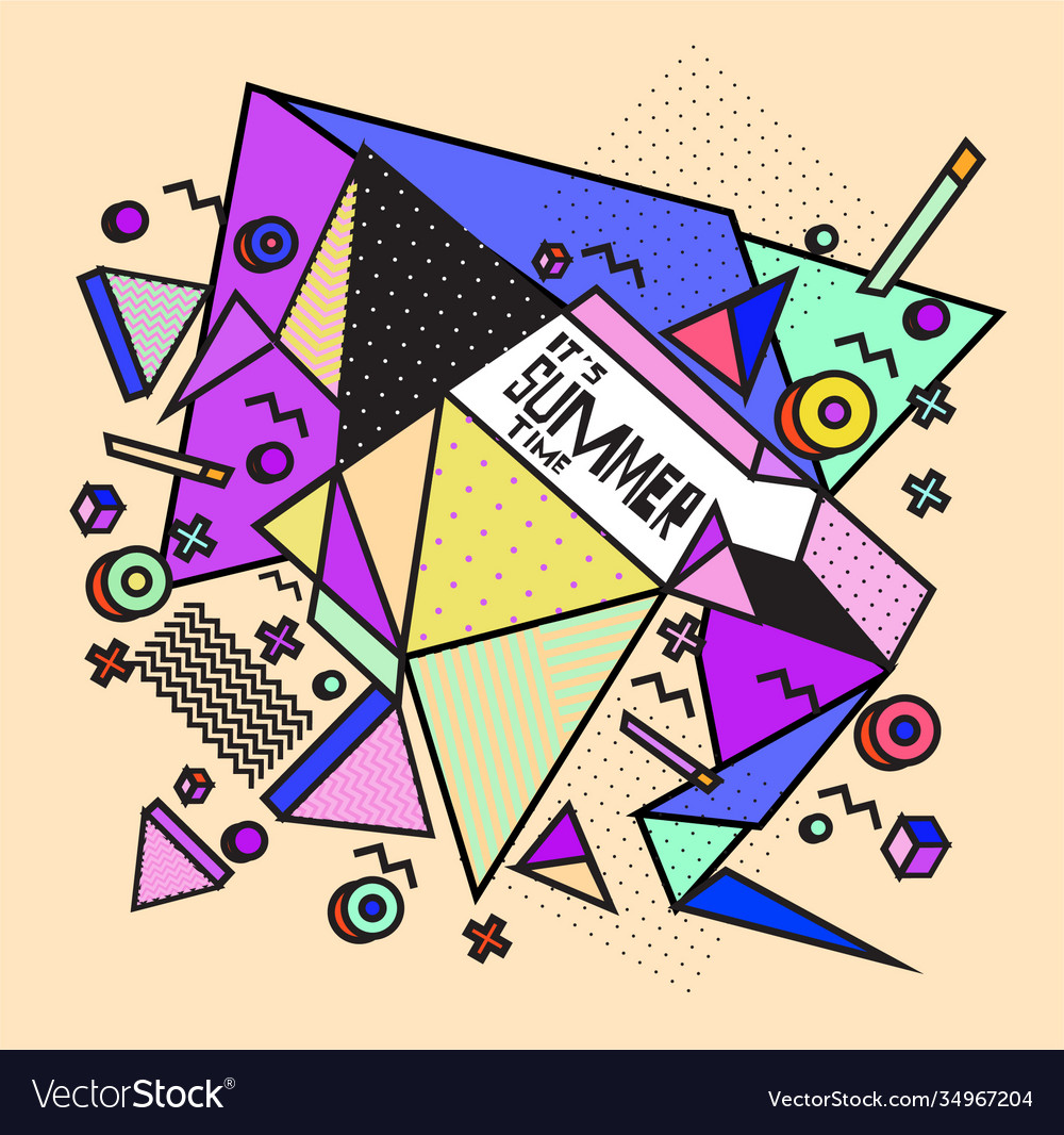 Triangle geometric forms for summer design event vector image Triangle geometric forms for summer design event