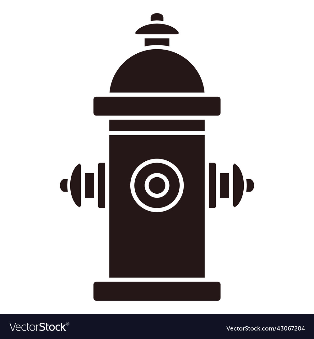 Water hydrant flat silhouette Royalty Free Vector Image