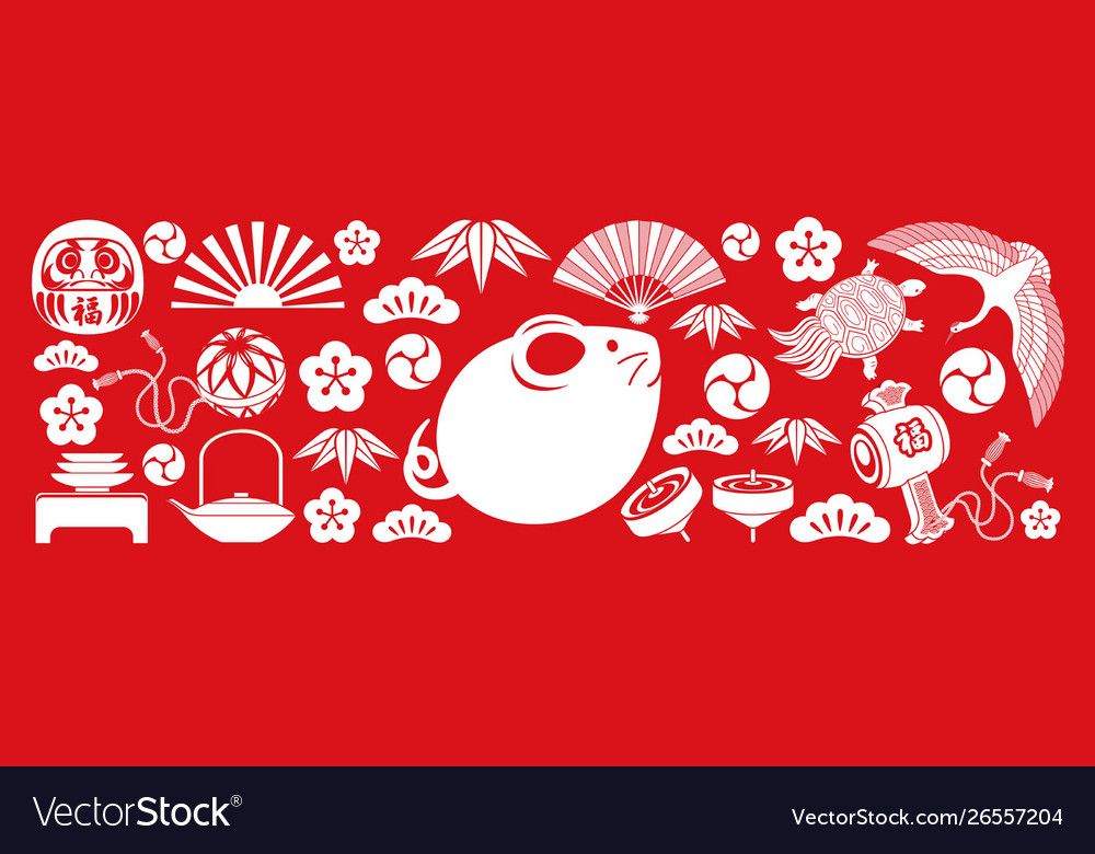 Year rat new years greeting card template vector image Year rat new years greeting card template