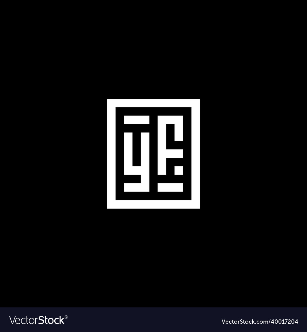 Yf initial logo with square rectangular shape Vector Image Yf initial logo with square rectangular shape