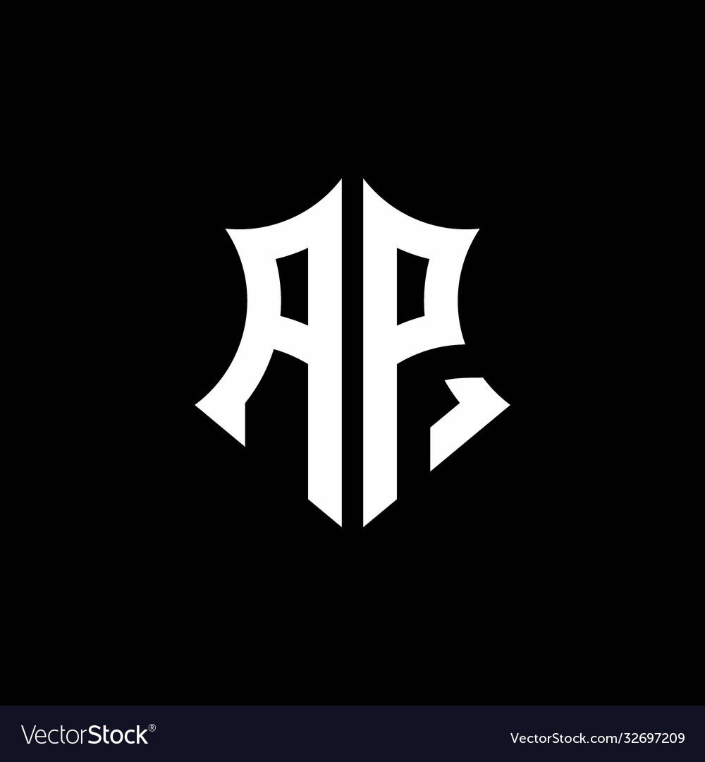 Ap monogram logo with a sharp shield style