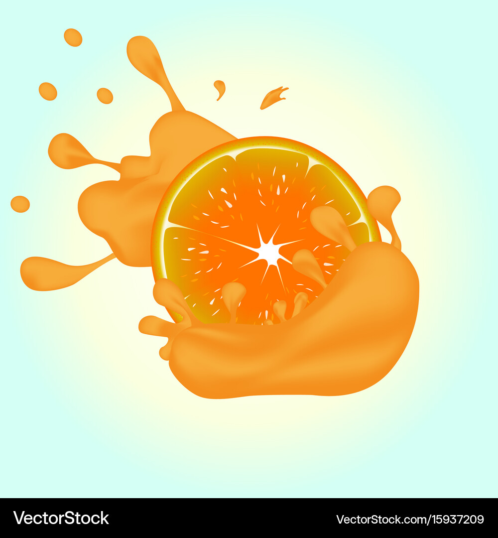 Banner With Orange And Splash Juice Royalty Free Vector