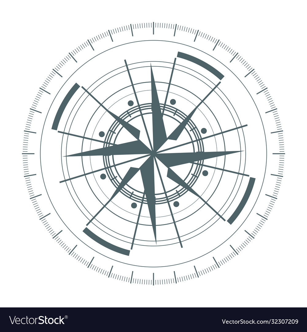 Compass symbol on geometry pattern vector image Compass symbol on geometry pattern