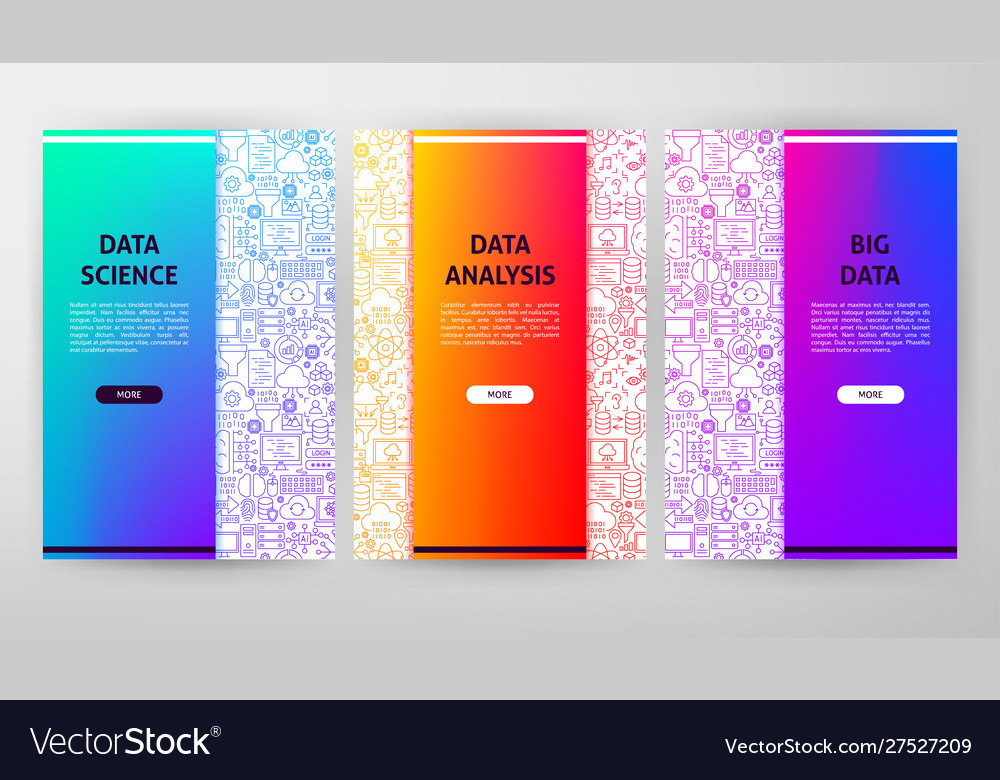Data science brochure web design vector image Data science brochure web design