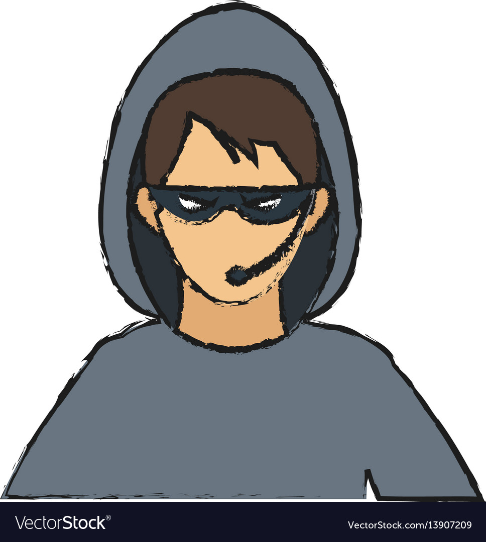 Hacker man icon