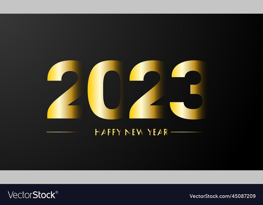 Happy new year 2023 banner with gold appearing