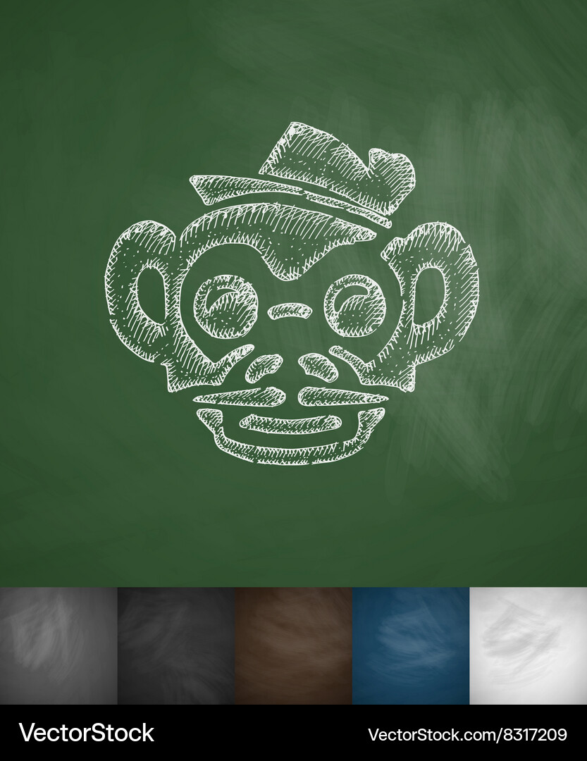 Hipster monkey icon hand drawn Royalty Free Vector Image