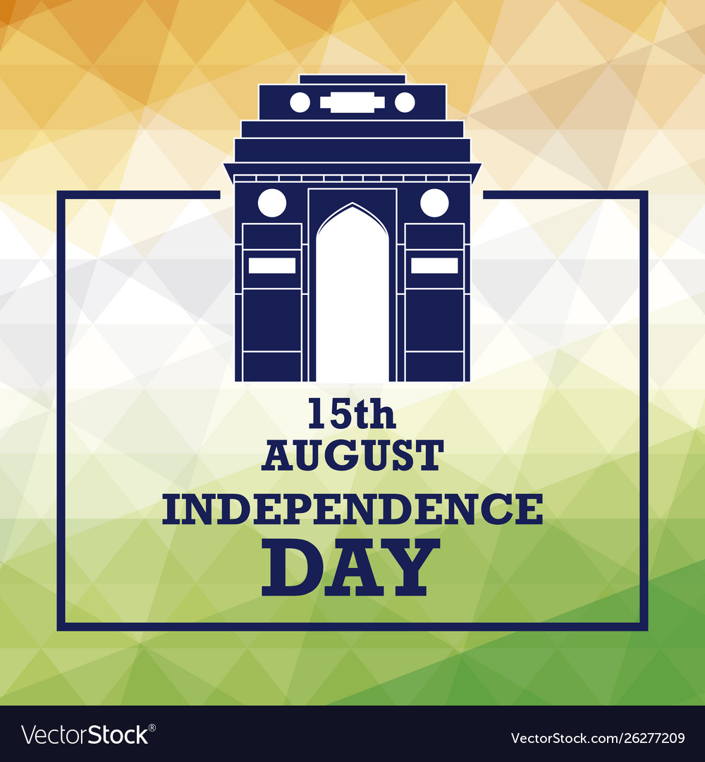 Independence day indian label with gate structure