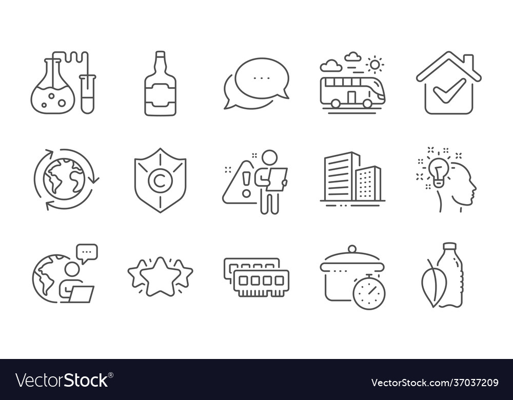 Ram buildings and dots message icons set vector image Ram buildings and dots message icons set