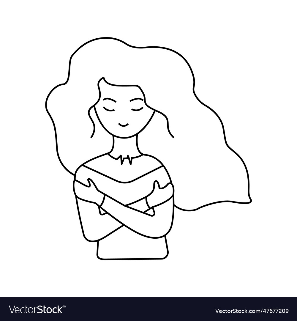 Self love girl Royalty Free Vector Image - VectorStock