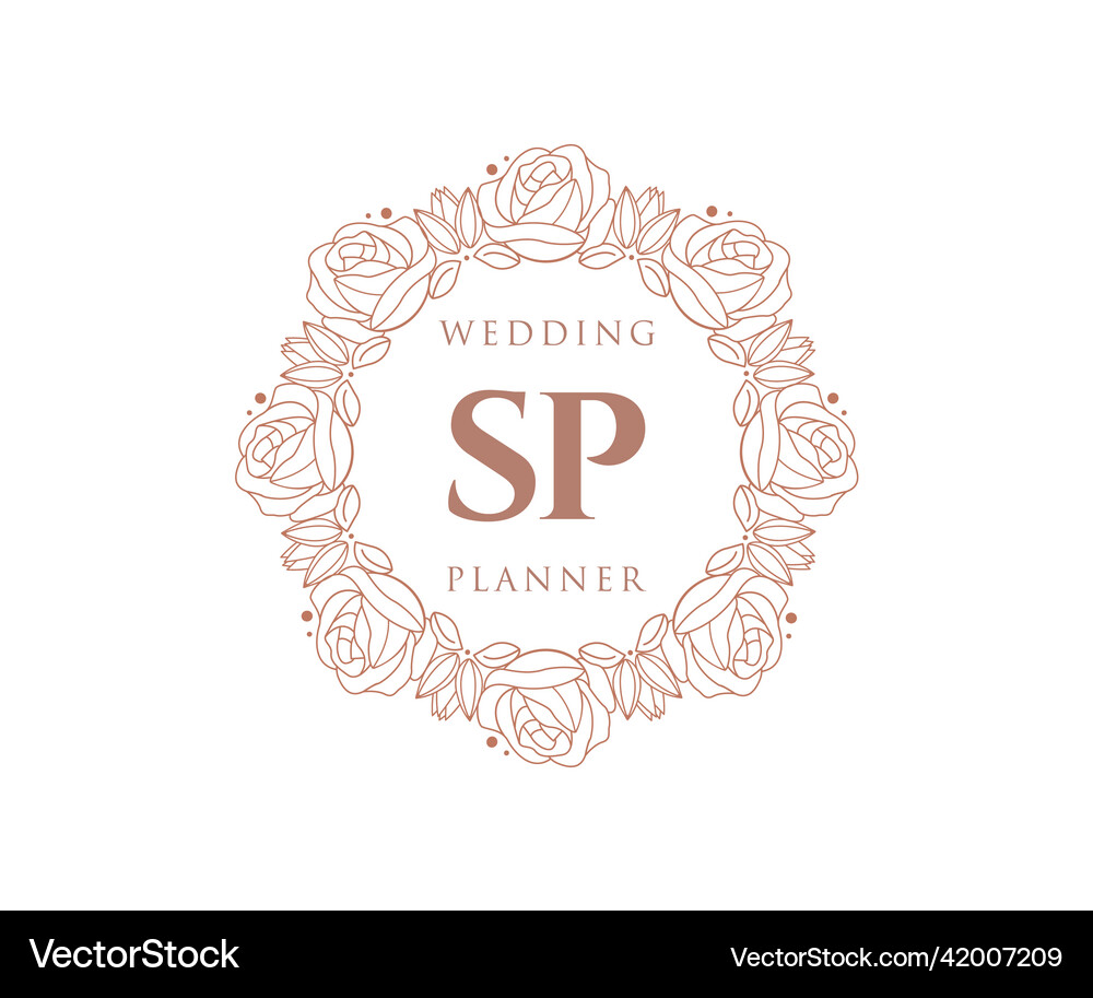 Sp initials letter wedding monogram logos Vector Image
