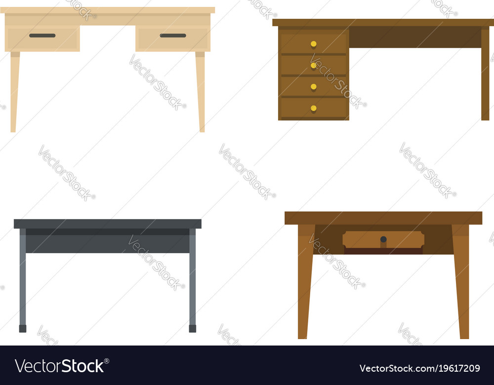 Table icon set flat style Royalty Free Vector Image