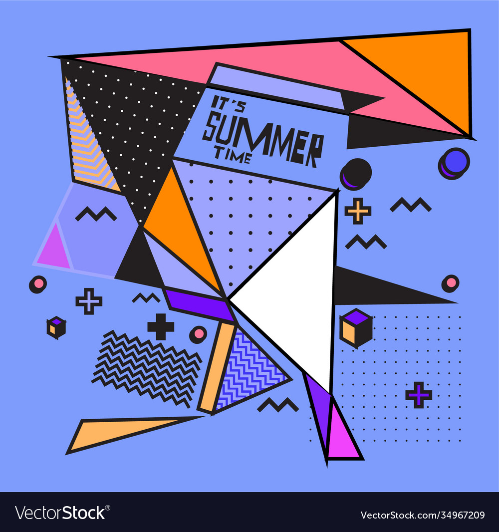 Triangle geometric forms for summer design event vector image Triangle geometric forms for summer design event