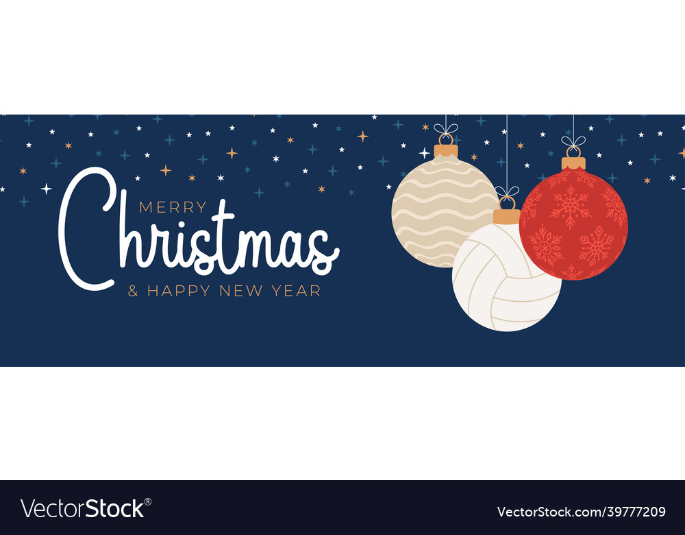 Volleyball christmas greeting card merry