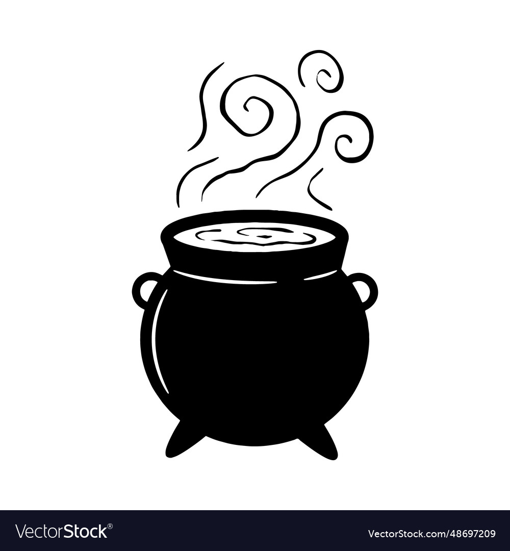 Witch black potion cauldron