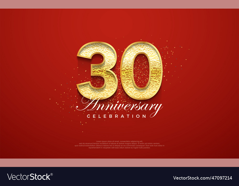 30th anniversary number for a birthday Royalty Free Vector