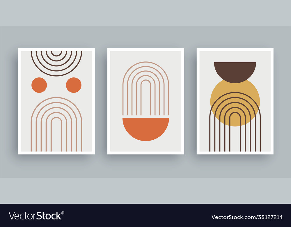 Abstract wall art painting lines and circle vector image Abstract wall art painting lines and circle