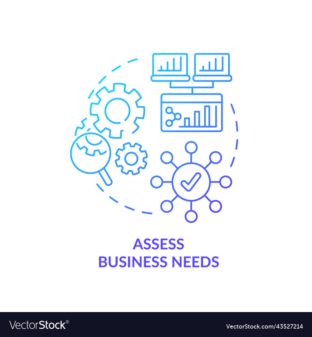 Assess business needs blue gradient concept icon Vector Image