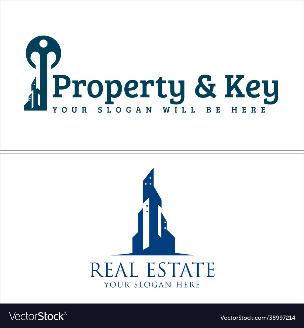 Business property with icon initial building real Vector Image Business property with icon initial building real
