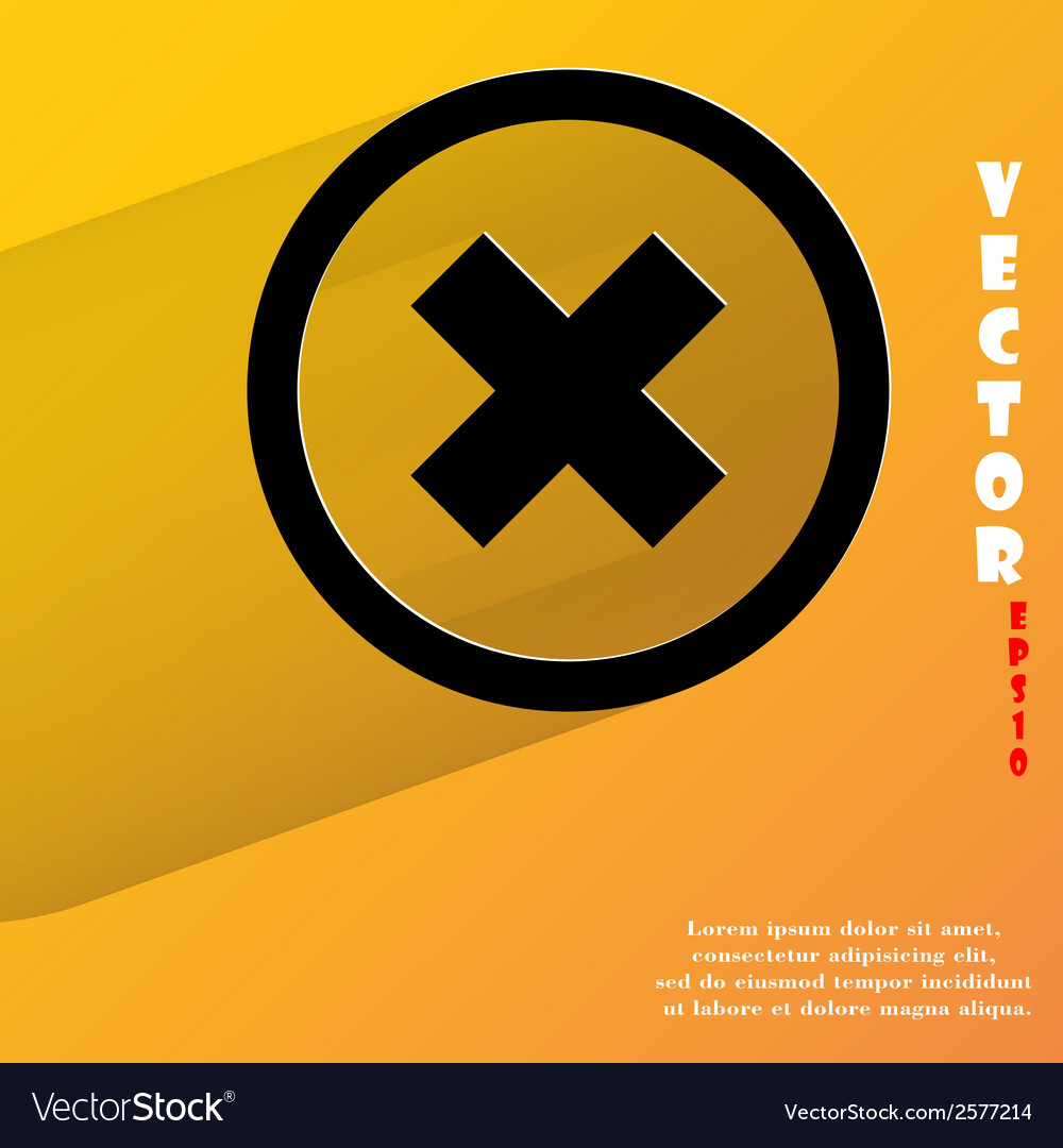 Cancel flat modern web button with long shadow
