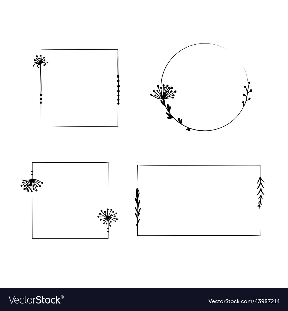 Collection frame element for design creation vector image Collection frame element for design creation