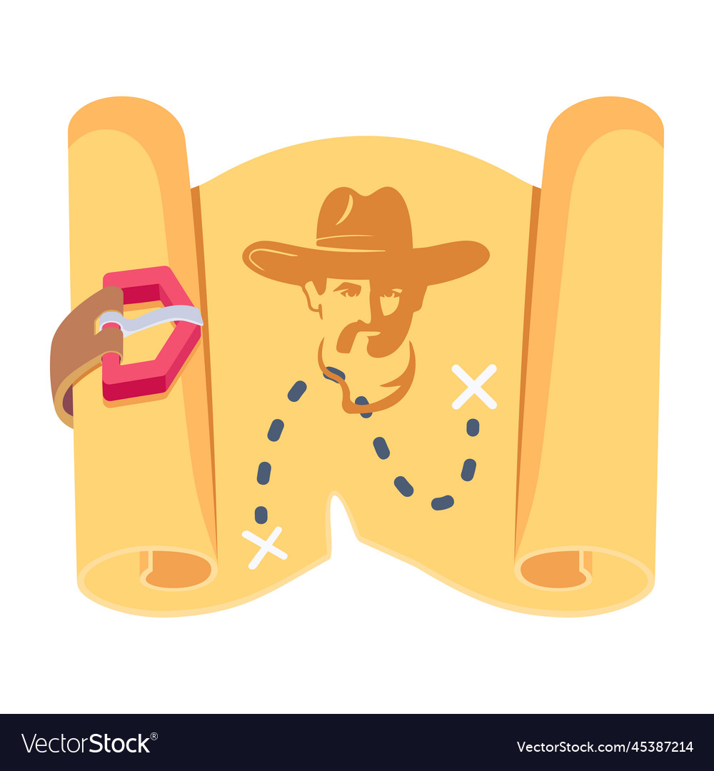 Cowboy map Royalty Free Vector Image - VectorStock