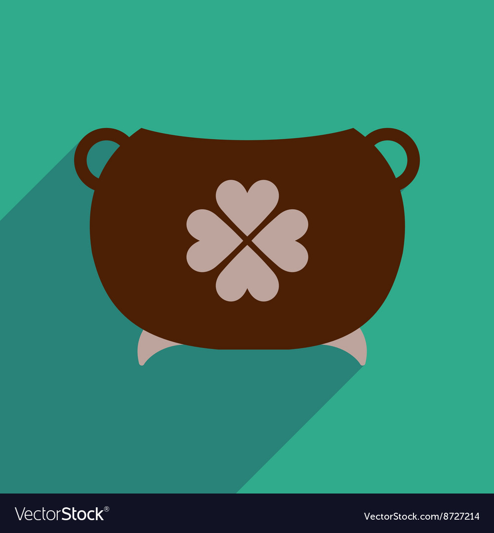 Flat web icon with long shadow cauldron
