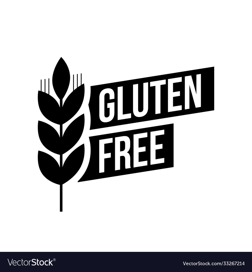 Gluten free seals black and white design can Vector Image