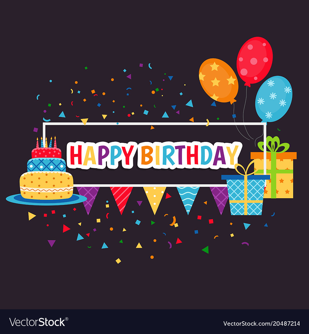 Happy birthday sign Royalty Free Vector Image - VectorStock