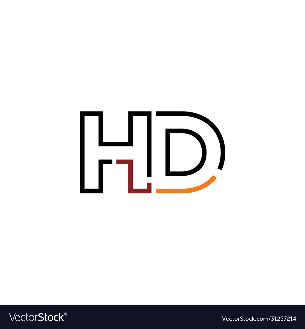 Hd letter logo icon design template elements Vector Image