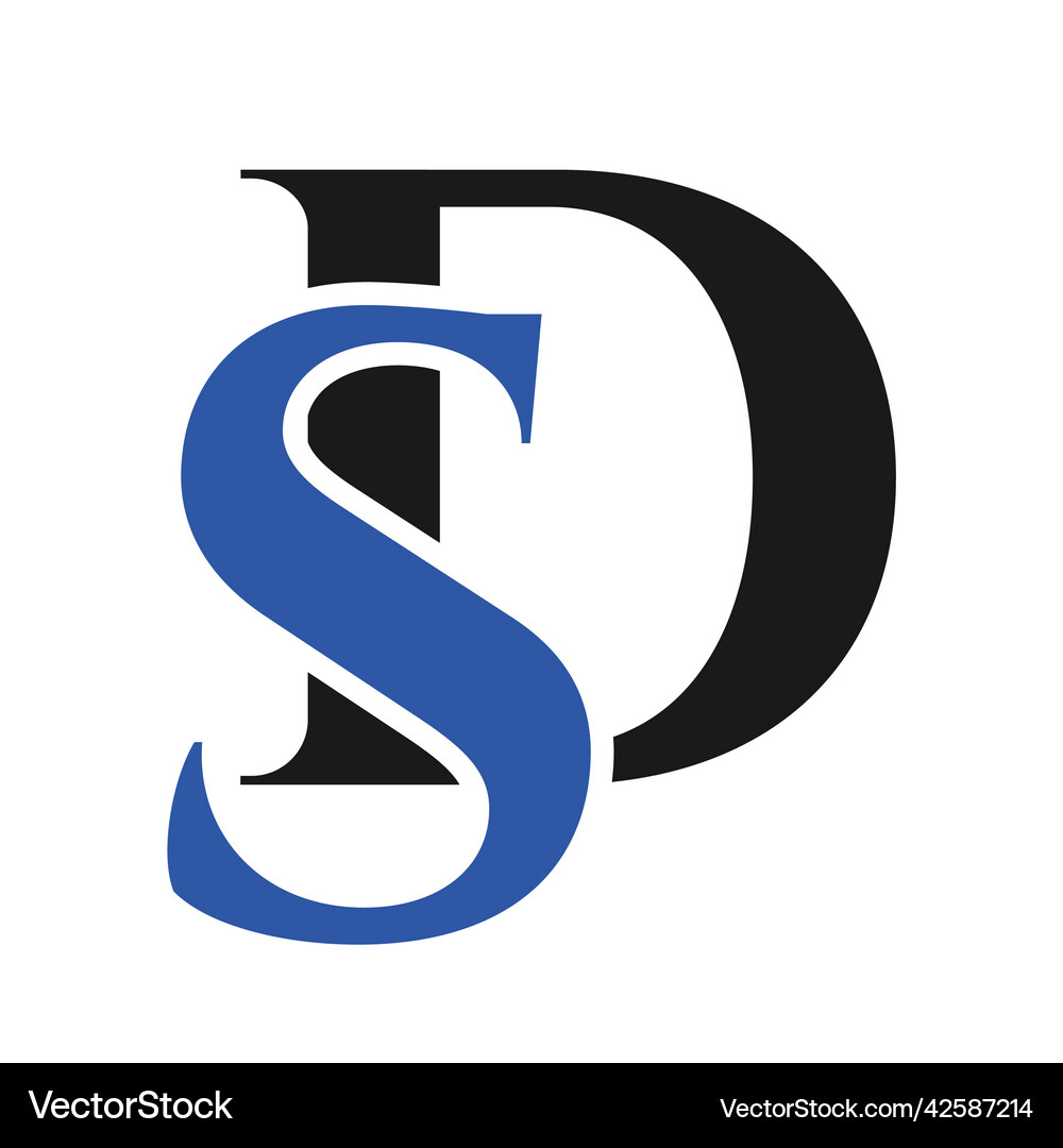 Initial letter sd ds logo design template Vector Image