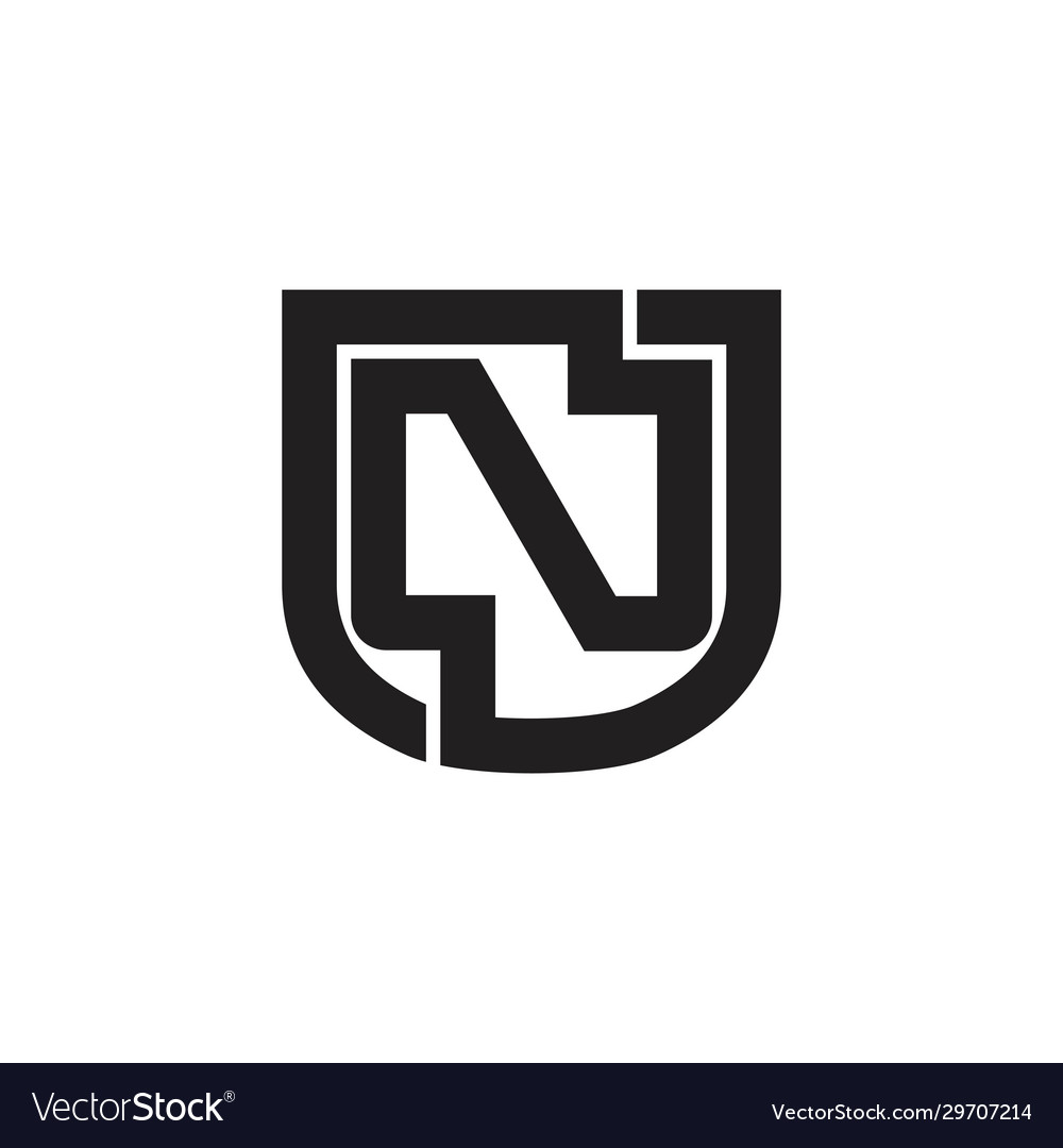 Letter n emblem shield geometric line logo