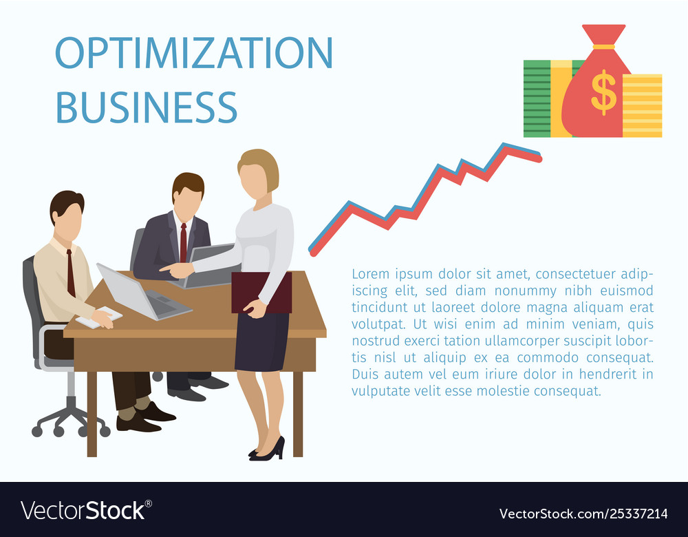 Optimization business banner consulting group Vector Image